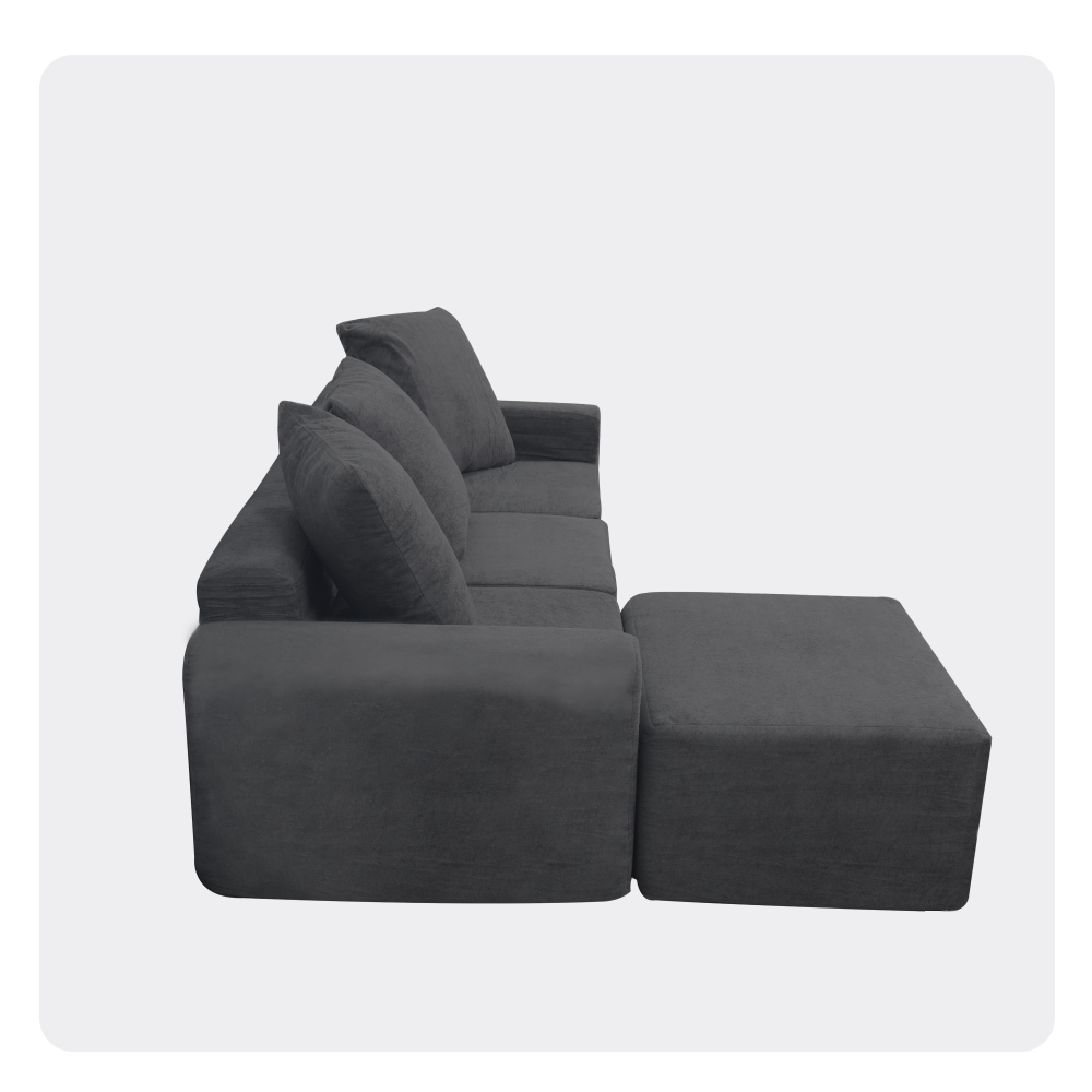 Convertible Modular Sectional Sofa Set Popular Microfiber Fabric Compression Sofa