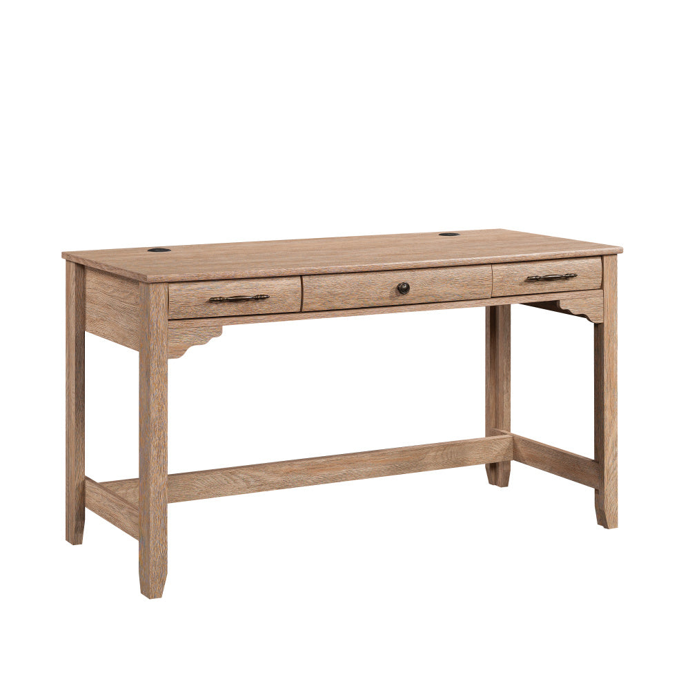 Rollingwood Writing Desk with Drawers Brushed Oak