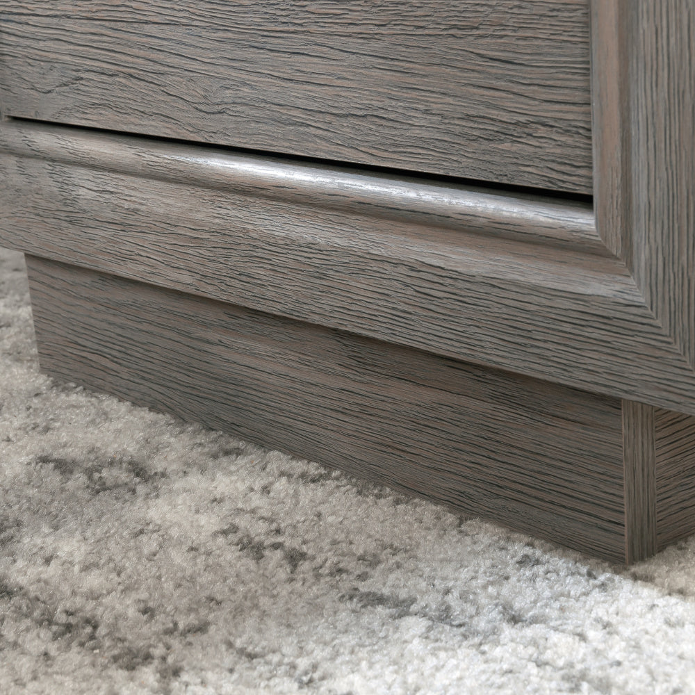 Sauder Hayes Garden Engineered Wood L-Desk in Ashen Oak Finish