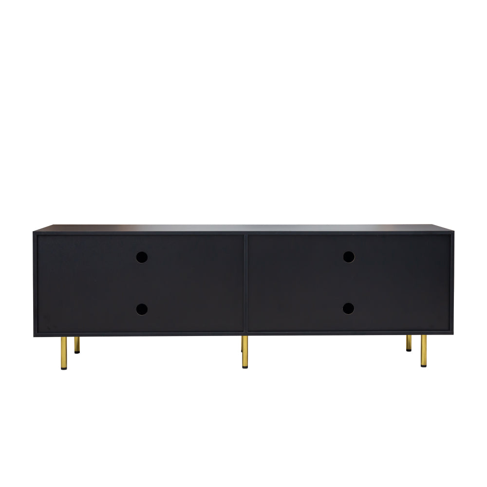 Modern warm Black TV cabinet for 80 inch TV Stands, for Living Room Bedroom