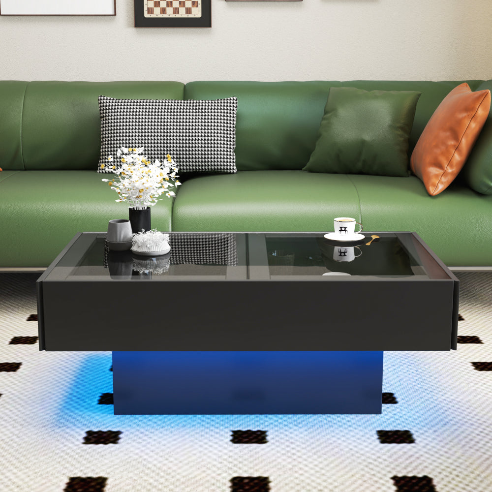 Coffee Table with Sliding Tabletop, Center Table with Hidden Storage Compartment, Extendable Table  for Living Room