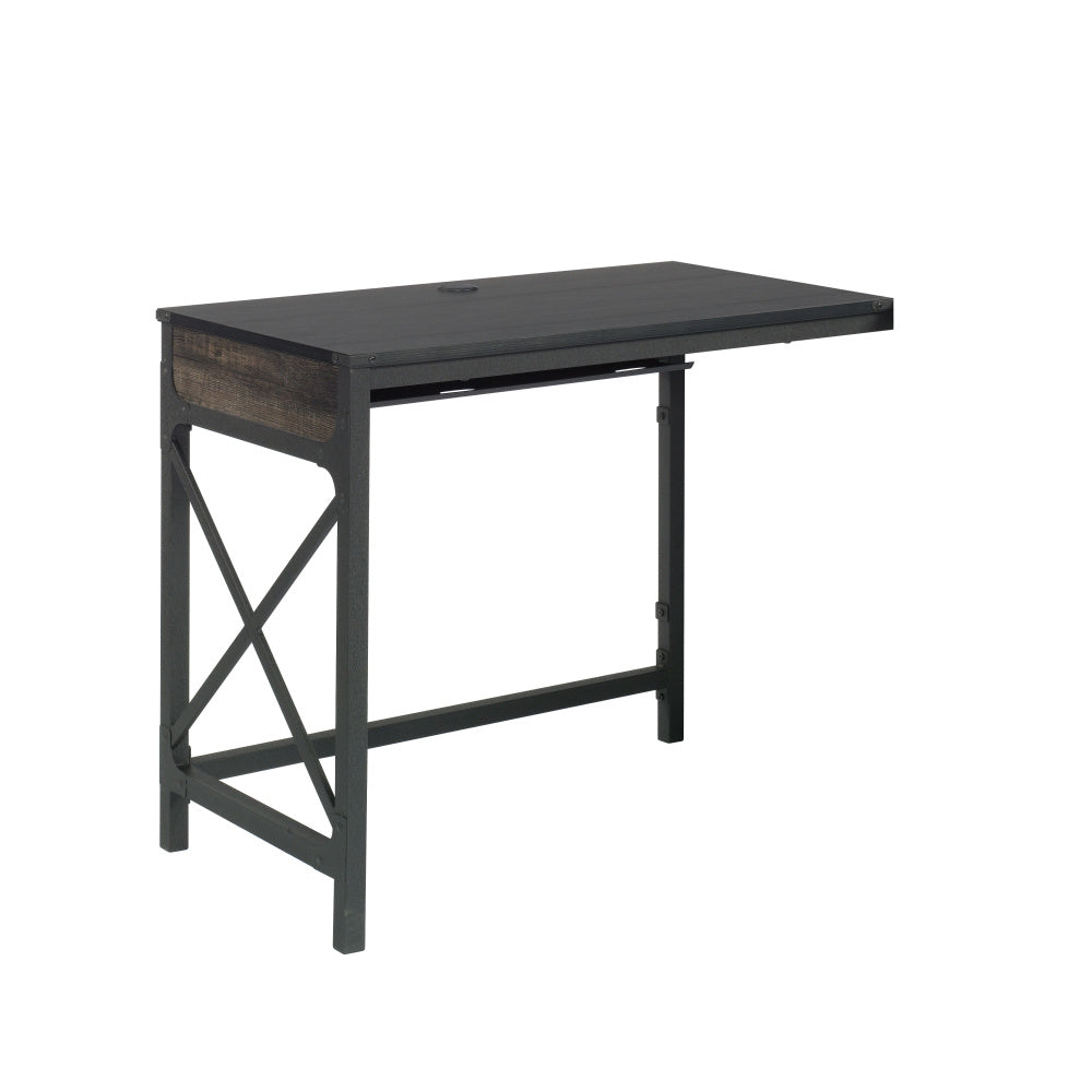 Sauder Foundry Road Engineered Wood/Metal 36" Desk Return in Carbon Oak