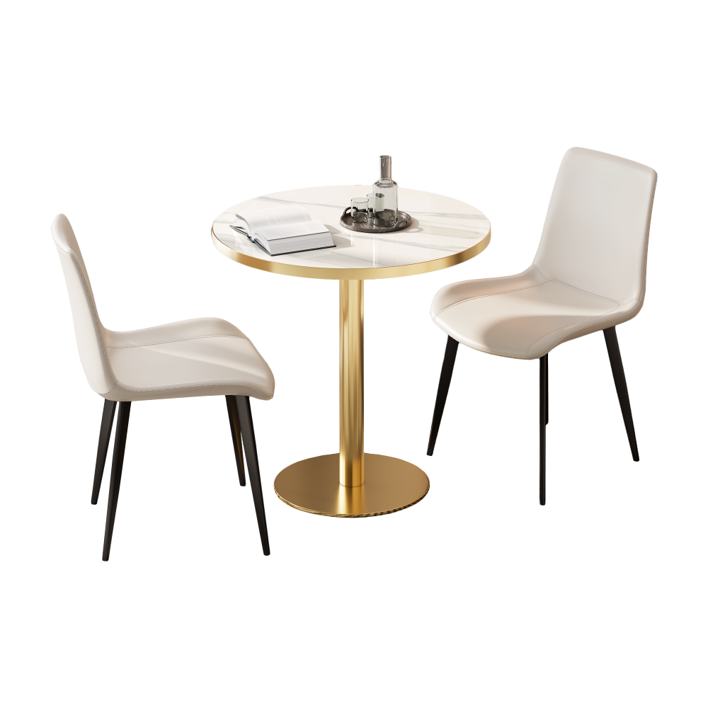 Dining Chairs 4PCS, Modern Kitchen & Dining Room Chairs, Upholstered Faux Leather Cushion Seat and Sturdy Metal Legs