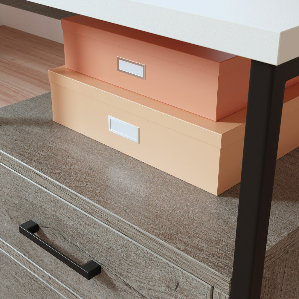 Sauder Tremont Row L Desk, Mystic Oak Finish