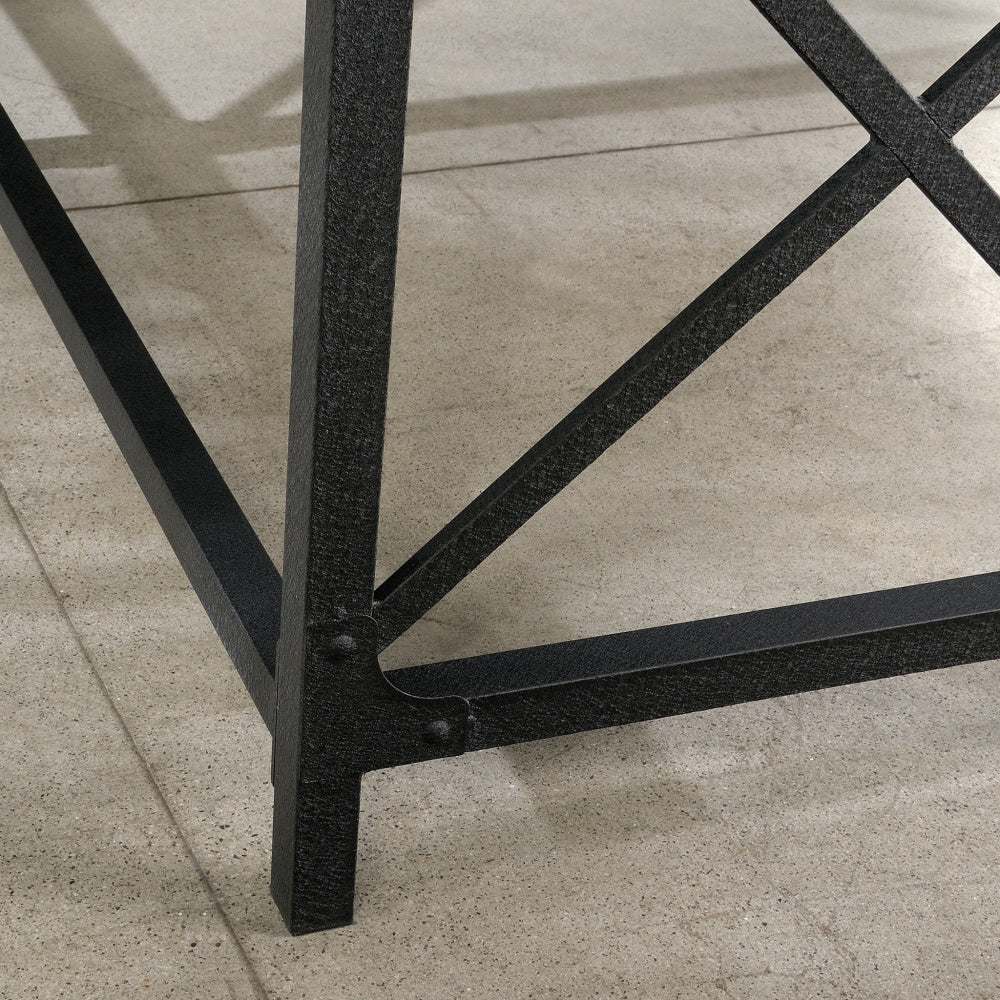 Sauder Foundry Road Engineered Wood/Metal 36" Desk Return in Carbon Oak