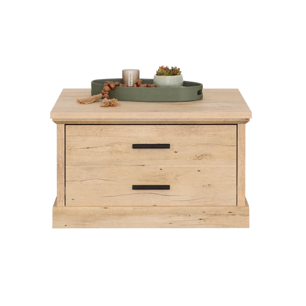 Aspen Post Storage Coffee Table Pebble Pine