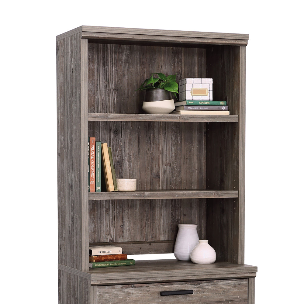 Aspen Post 2-Shelf Library Hutch Pebble Pine