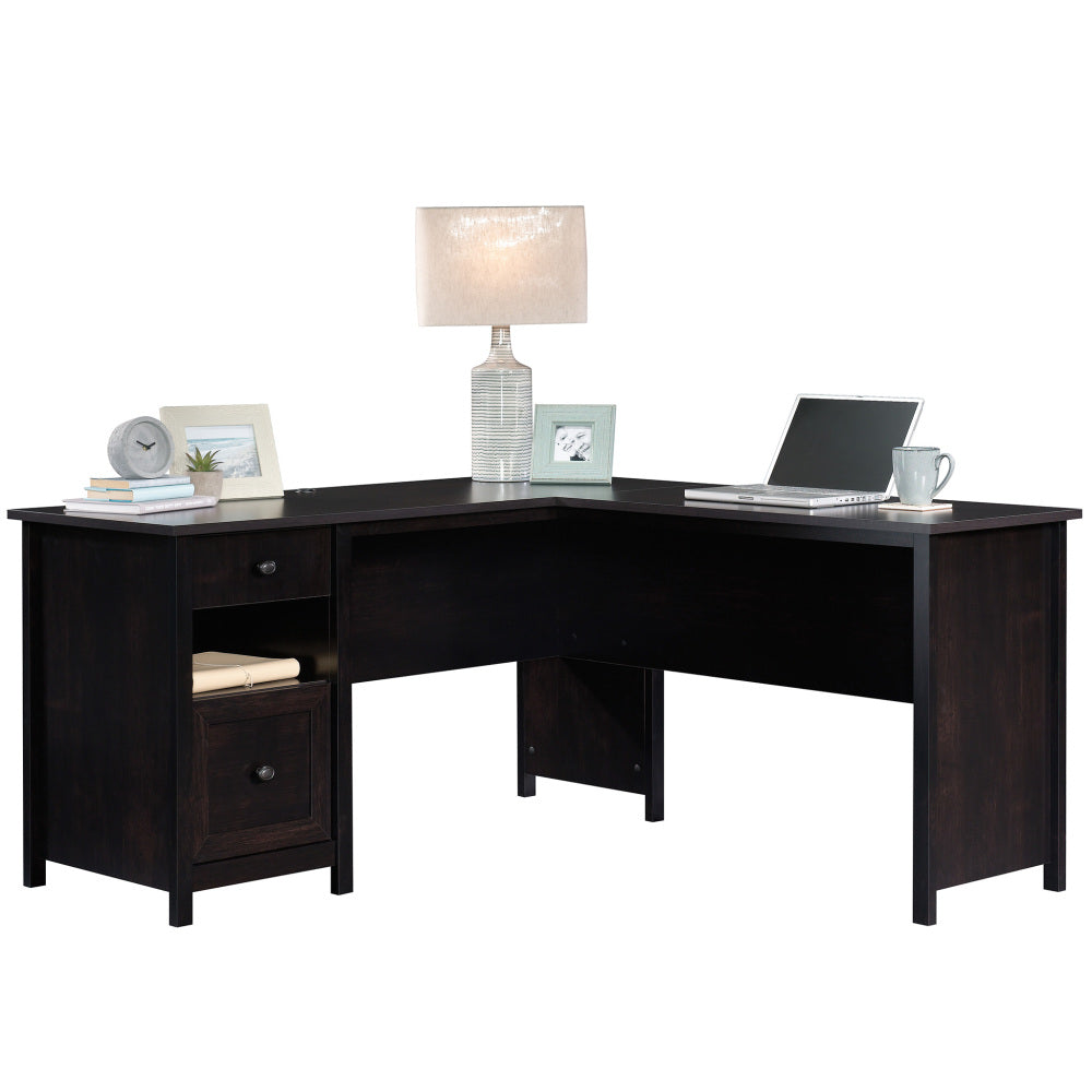 Sauder County Line L-Desk, Estate Black Finish