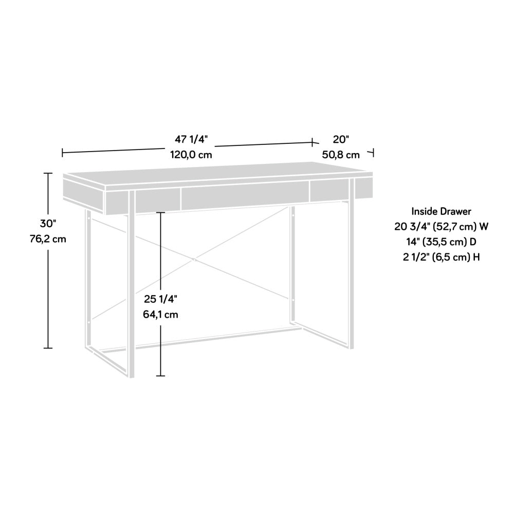 Sauder Walter Heights Engineered Wood Writing Desk in Blade Walnut
