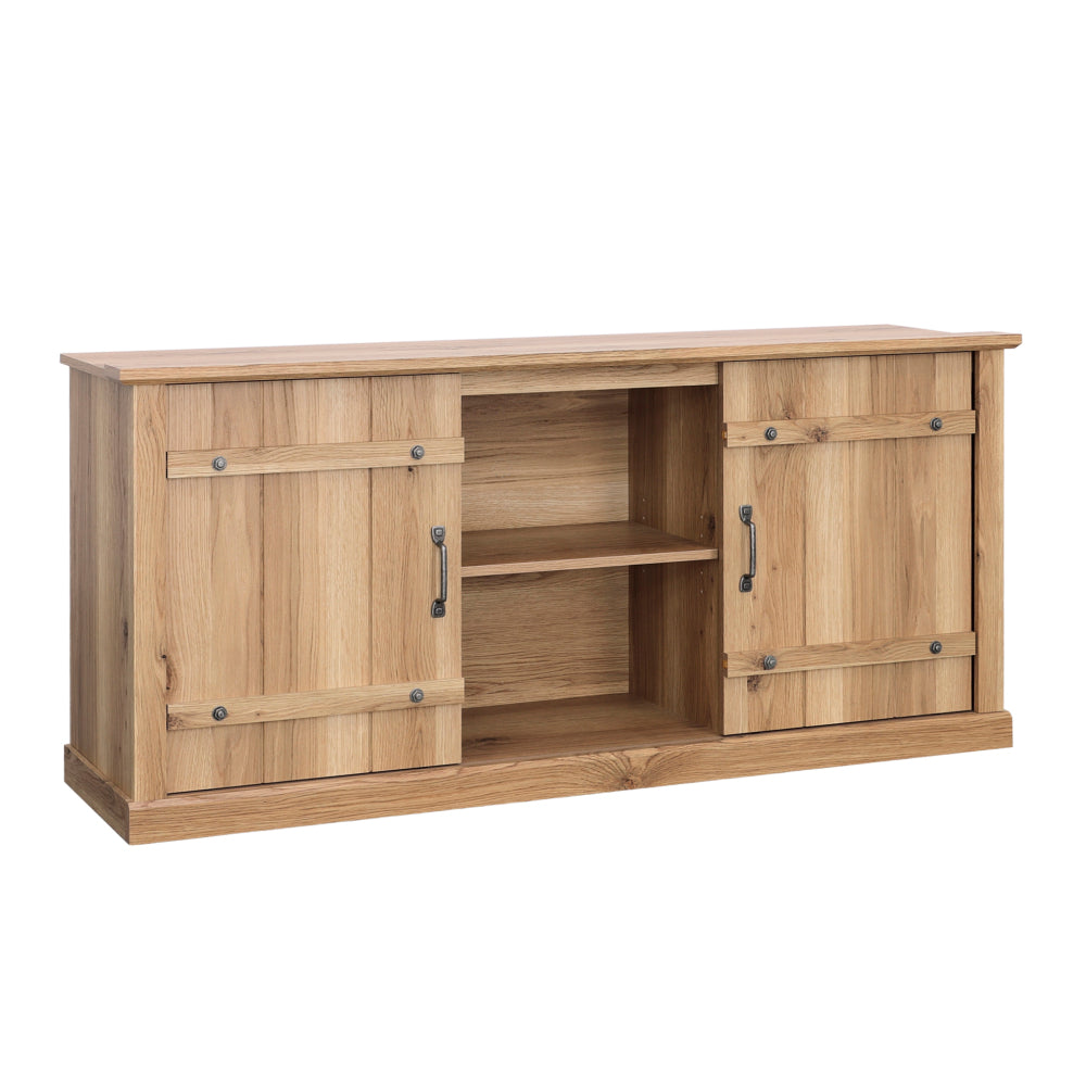 TV Credenza with Sliding Doors in Timber Oak