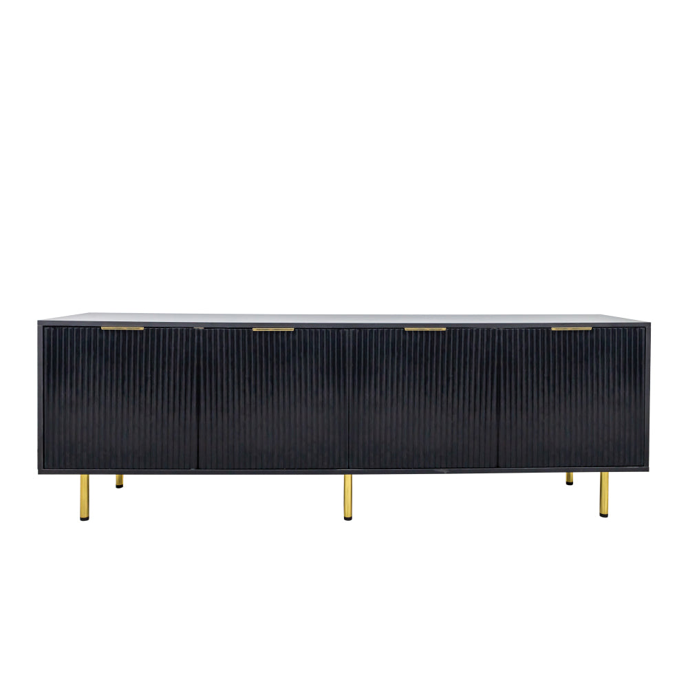 Modern warm Black TV cabinet for 80 inch TV Stands, for Living Room Bedroom