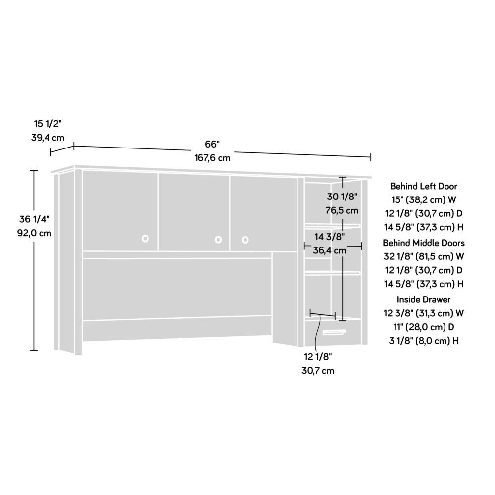 Sauder Whitaker Point Transitional Engineered Wood Hutch in Maple