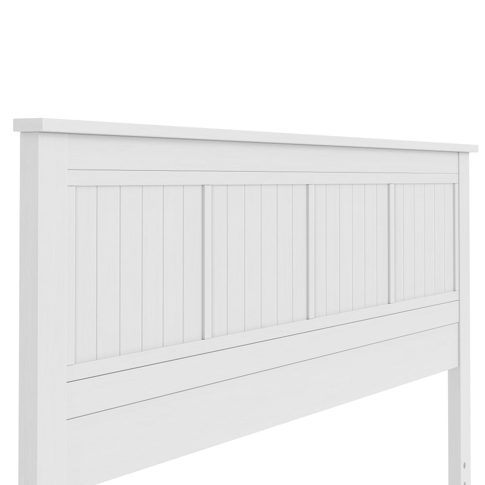 Walton Window Pane Wood Panel King Headboard - White