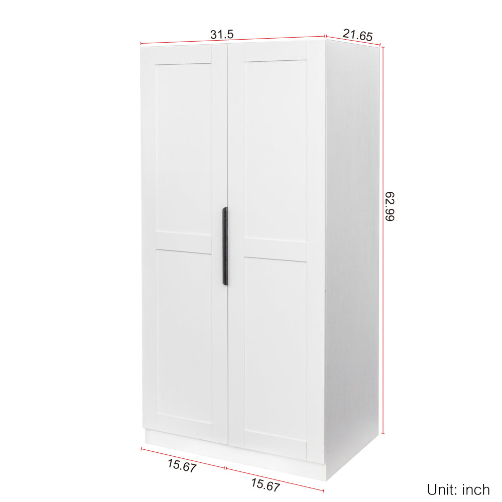 62.99in Kitchen Pantry Cabinet, White Freestanding Buffet Cupboards Sideboard with Doors &  Shelves, Kitchen Pantry Storage Cabinet for Kitchen, Living Room and Dinning Room