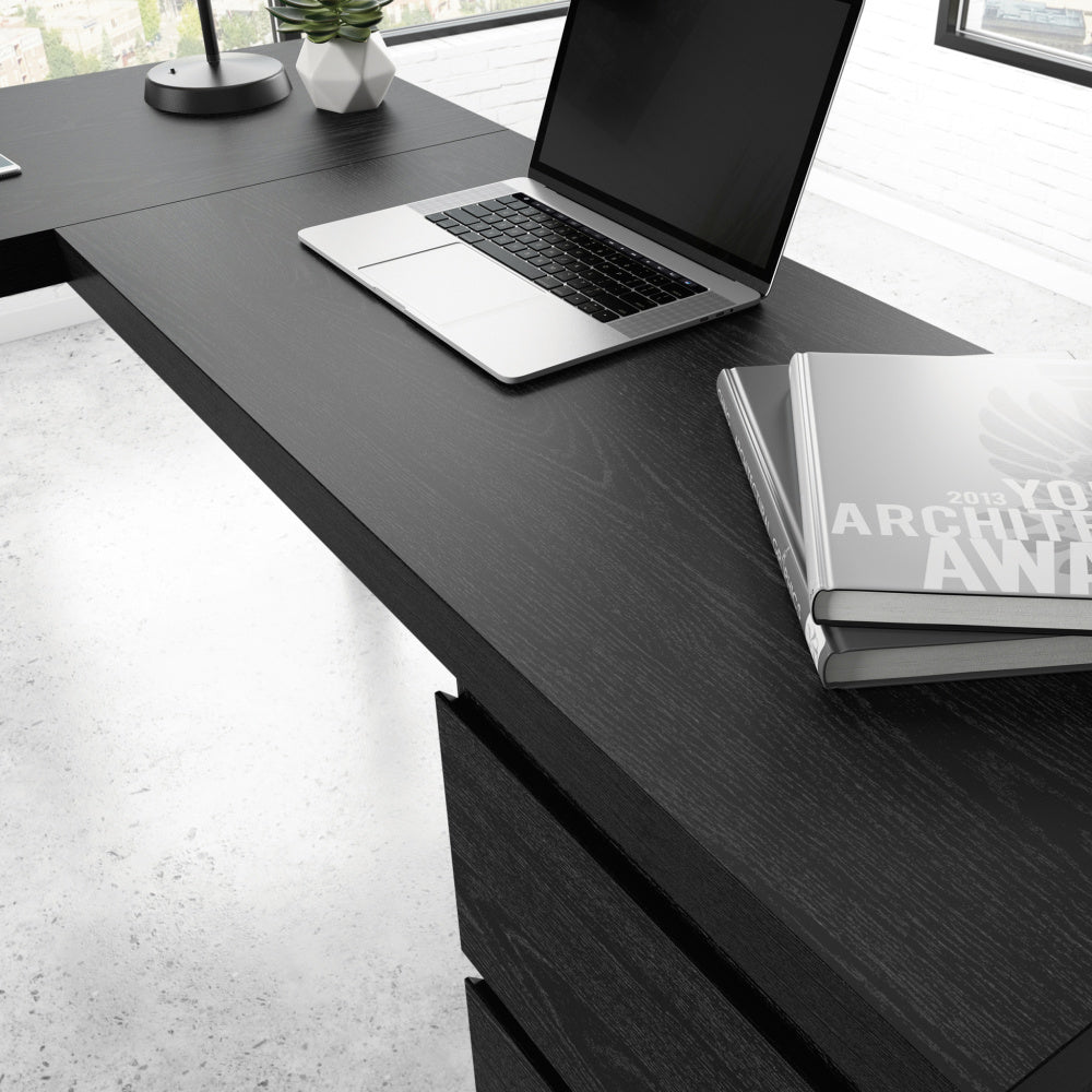 Sauder Furniture Sauder Select L-Shaped Desk with File Drawer Bourbon Oak