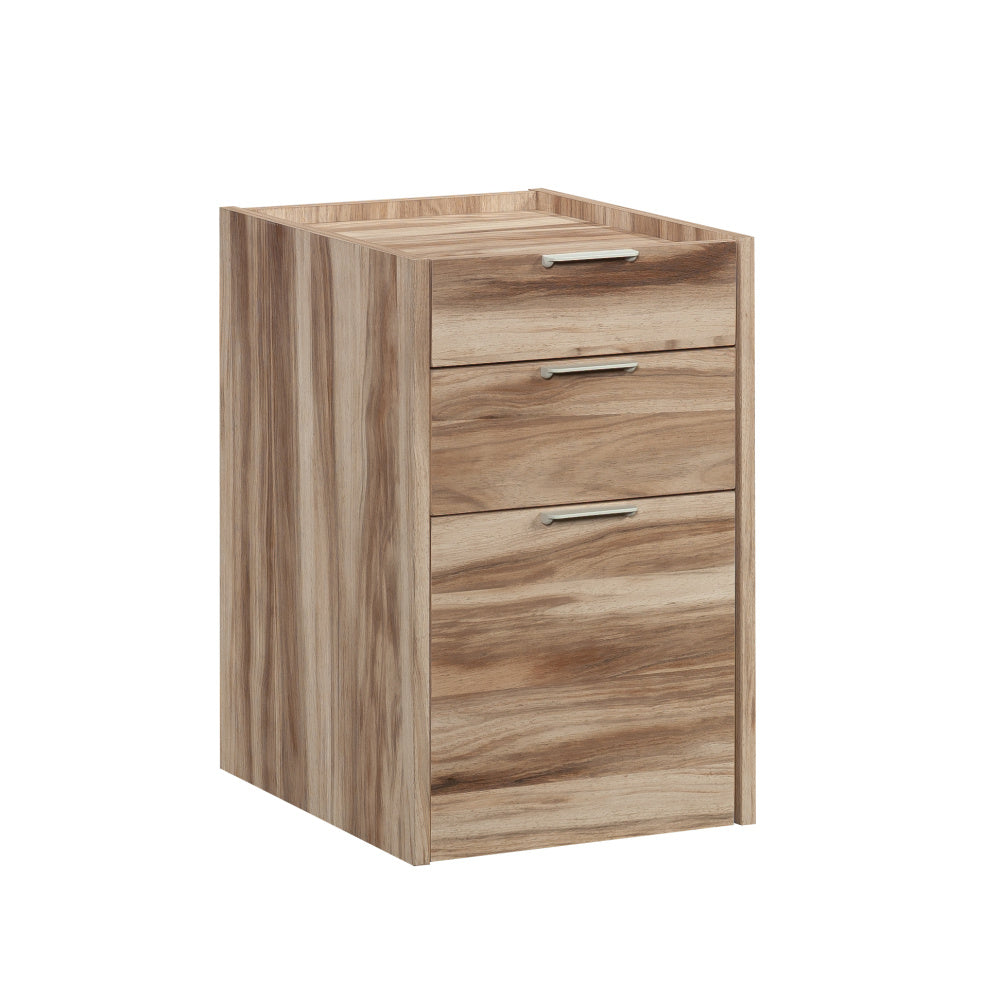 Sauder Bergen Circle Engineered Wood Mobile Pedestal in Kiln Acacia/Brown
