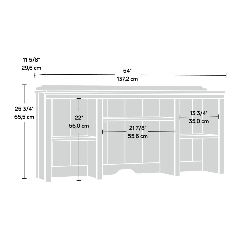 Sauder Rollingwood Engineered Wood 54" Hutch in Brushed Oak Finish