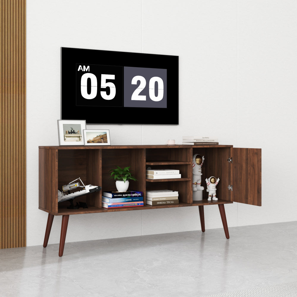 TV Stand Use in Living Room Furniture with 1 storage and 3 shelves Cabinet