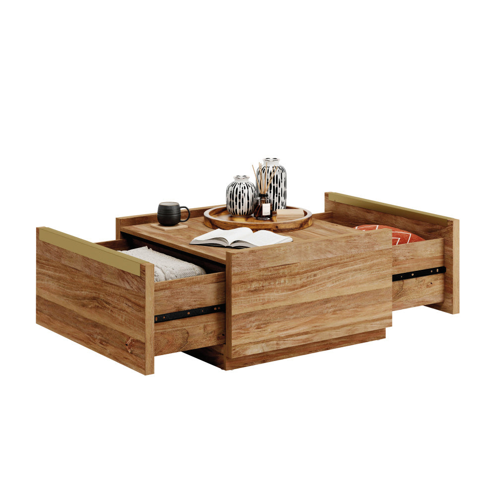 Sauder Manhattan Gate Coffee Table with Storage, Modern Coffee Table, Square Design - Sindoori Mango Finish
