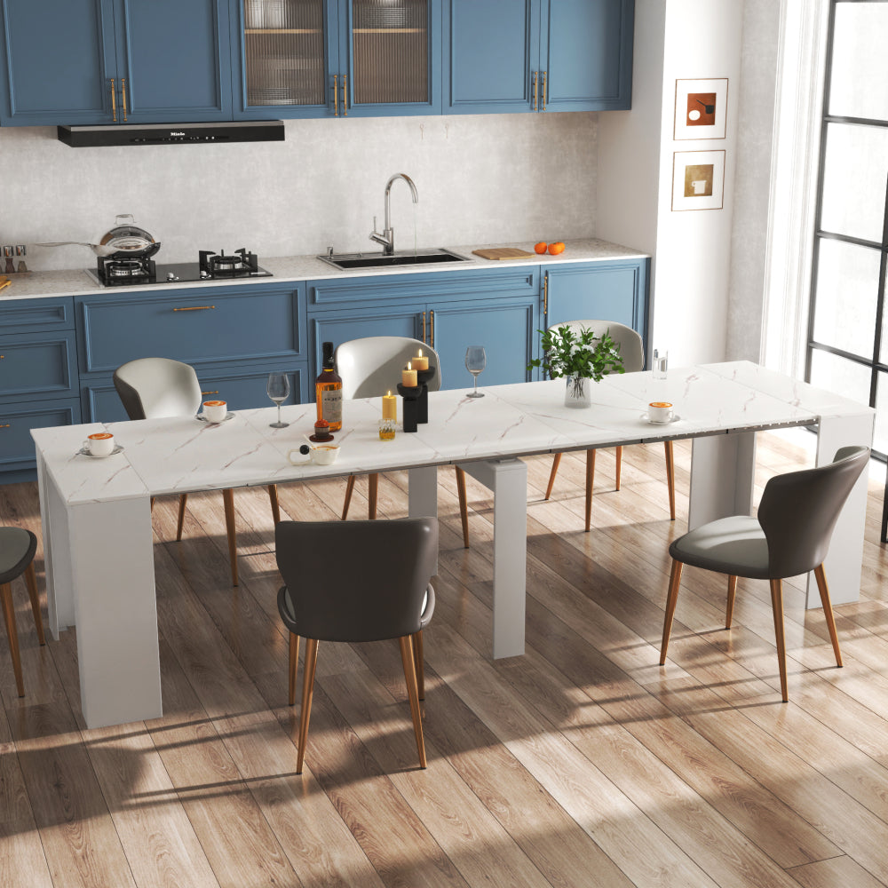 Dining Table , 106.3 in  Large Extendable Kitchen Table