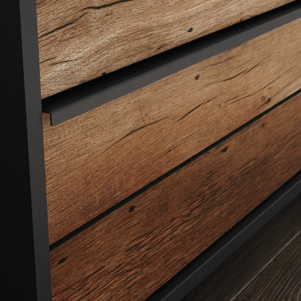 Boulevard Café 6-Drawer Dresser Black with Vintage Oak