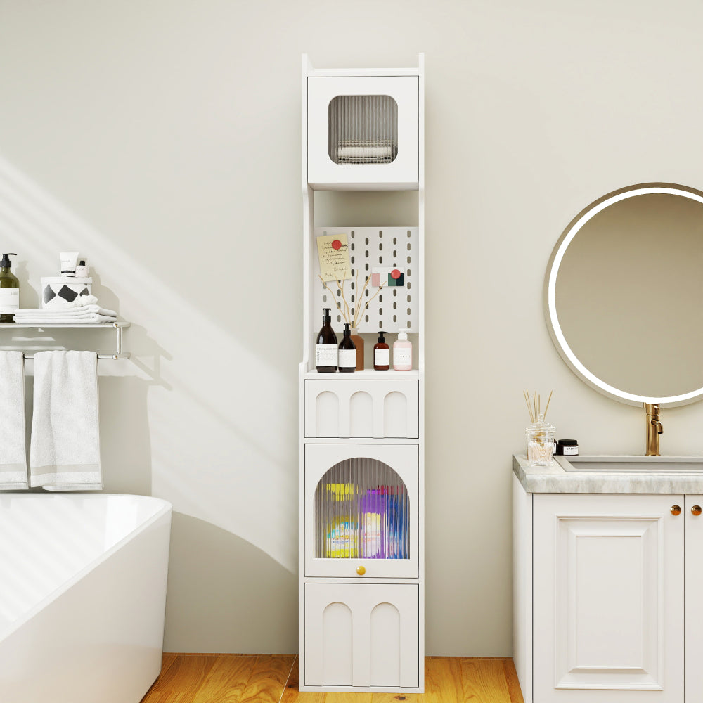 White Sideboard Storage Cabinet – Stylish & Multi-Functional with Glass Doors