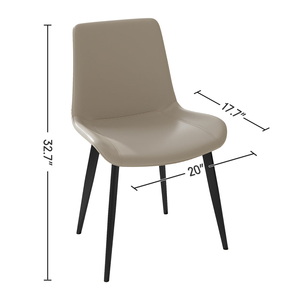 Dining Chairs 4PCS, Modern Kitchen & Dining Room Chairs, Upholstered Faux Leather Cushion Seat and Sturdy Metal Legs