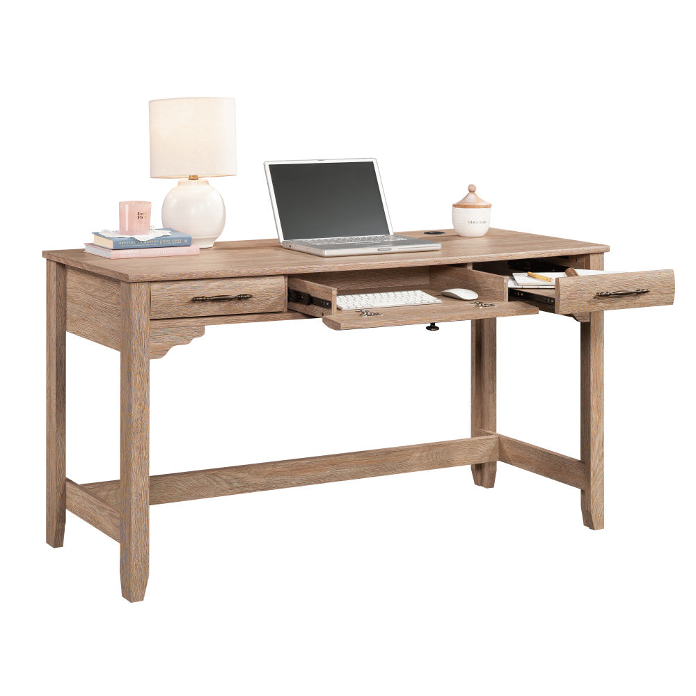 Rollingwood Writing Desk with Drawers Brushed Oak