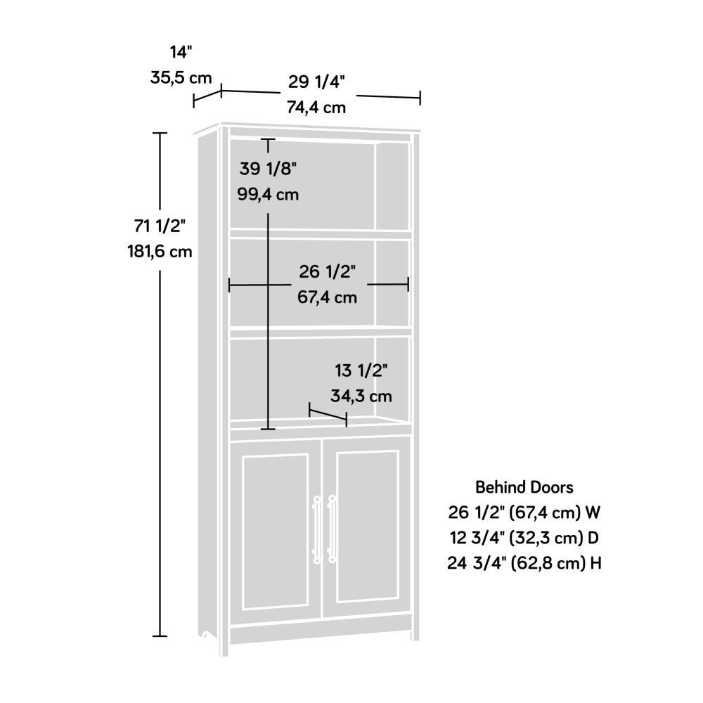 Sauder Granite Trace Book Shelf, Bookshelf with Storage, Library Bookcase with Doors and Adjustable Shelves, in Rustic Cedar Finish