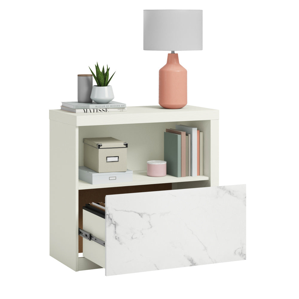 Sauder Hudson Court Lateral File Cabinet with Shelf, Pearl Oak Finish