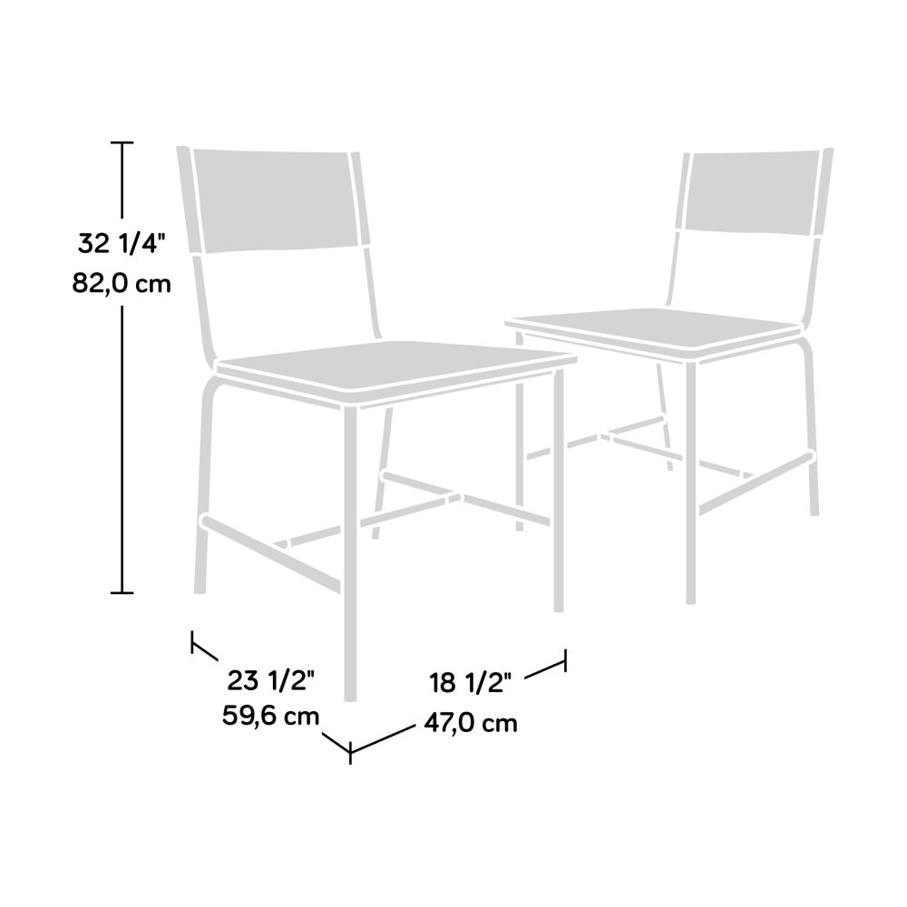 Sauder Boulevard Café Dining Chairs (Set of 2) White & Brown – Sauder