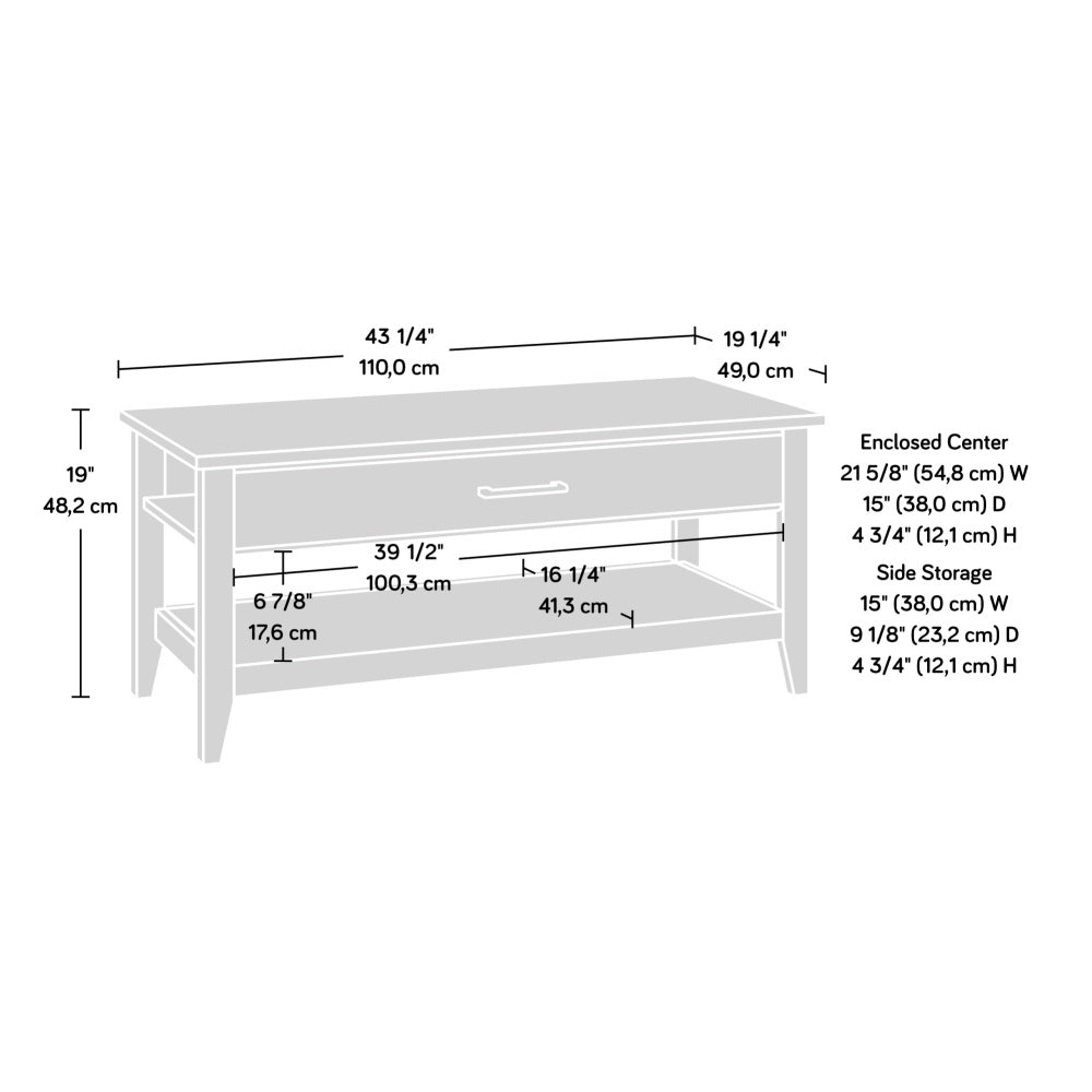 Sauder Summit Station Laurel Oak Lift-Top Coffee Table, Laurel Oak Finish