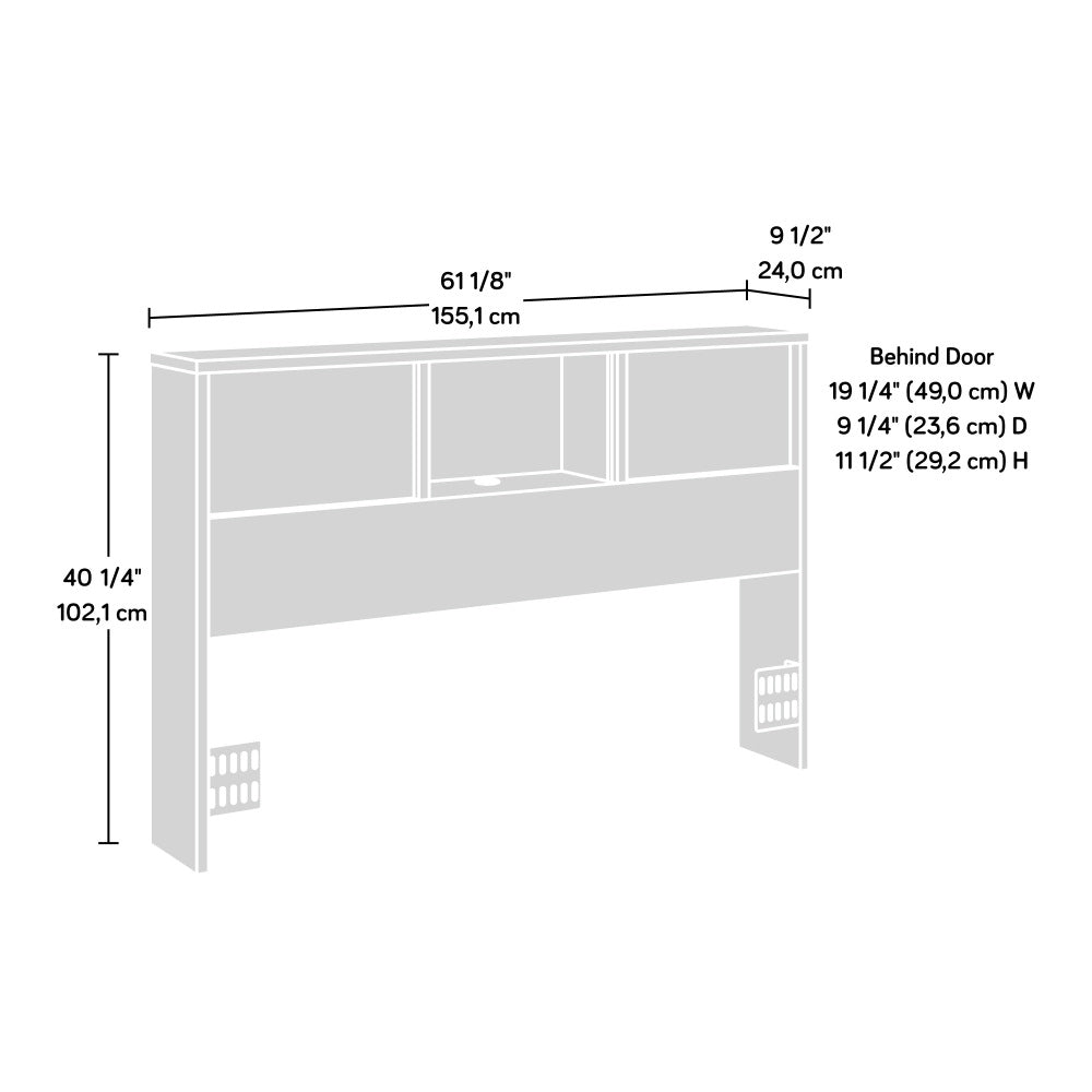 Full/Queen Bookcase Headboard, Brown finish