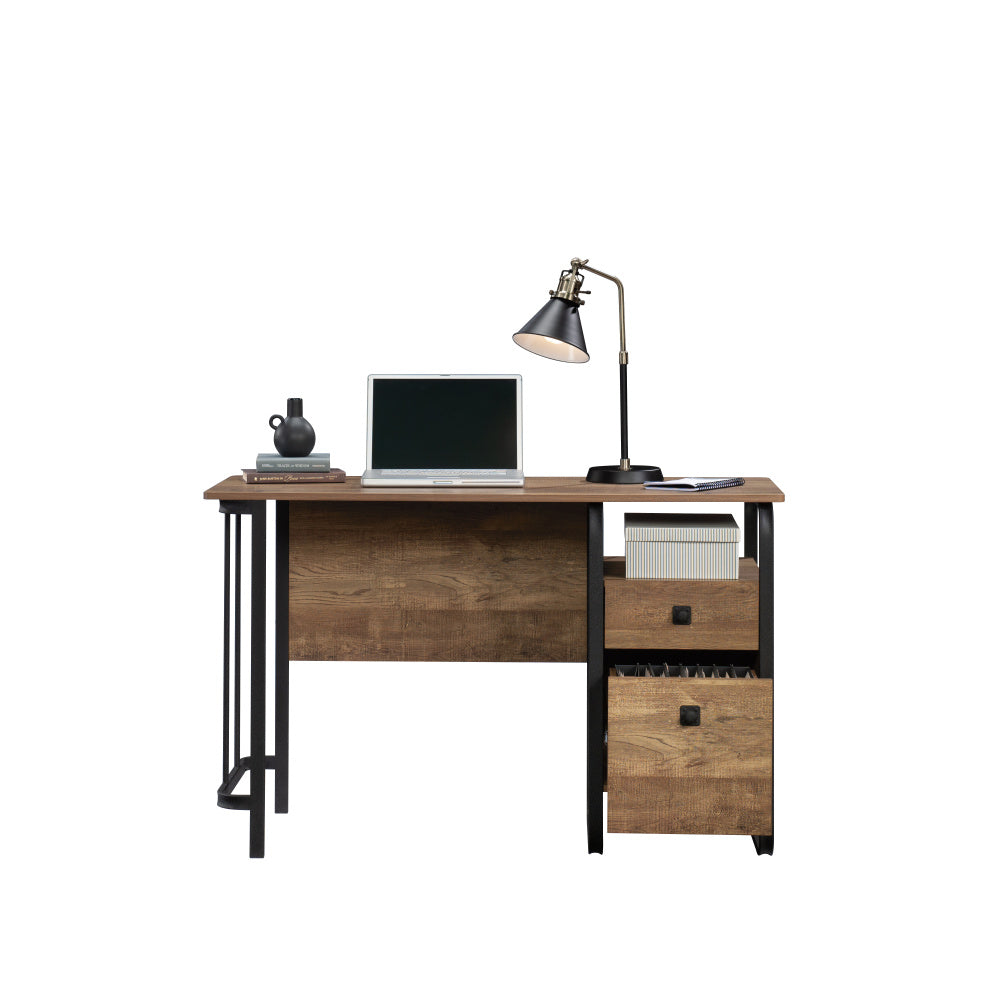 Sauder Station House Single Pedestal Desk, Etched Oak Finish