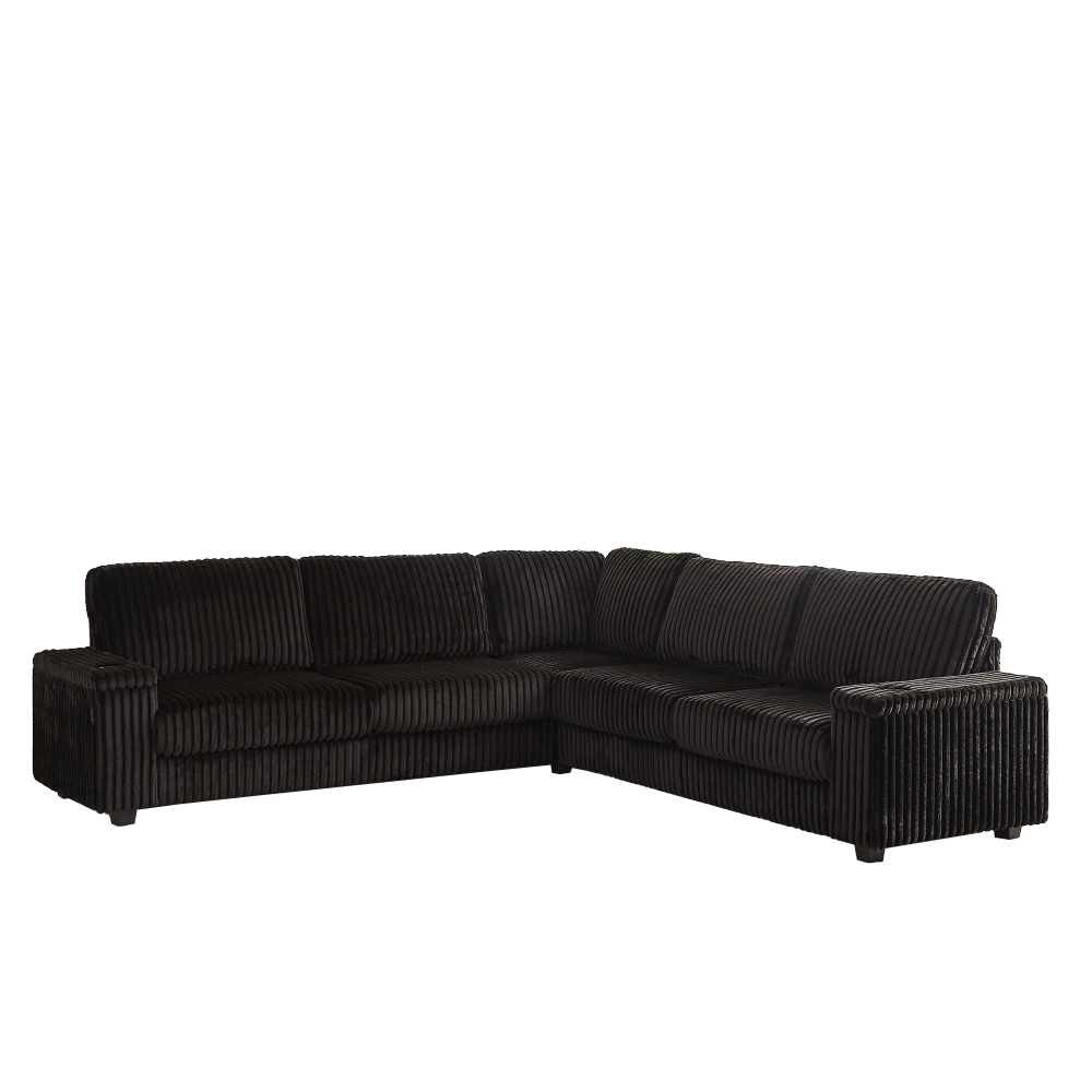 110-Inch Oversized Corduroy Corner Sofa,L Shaped Corner Couch with two storage spaces,USB port & Type-C port and Cup-holder , Deep Seat Comfy Upholstered Couches for Living Room(Not freely combinable)