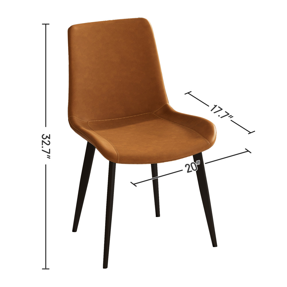 Dining Chairs 2PCS, Modern Kitchen & Dining Room Chairs, Upholstered Faux Leather Cushion Seat and Sturdy Metal Legs