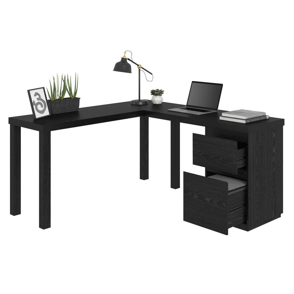 Sauder Furniture Sauder Select L-Shaped Desk with File Drawer Bourbon Oak