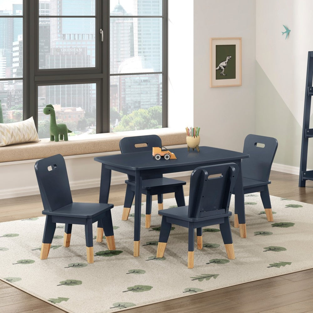 Navy Blue Finish Twin Platform Bed with Bookcase Headboard Drawers Hidden Desk Stool Footboard Storage Bench Bedroom Furniture 1pc