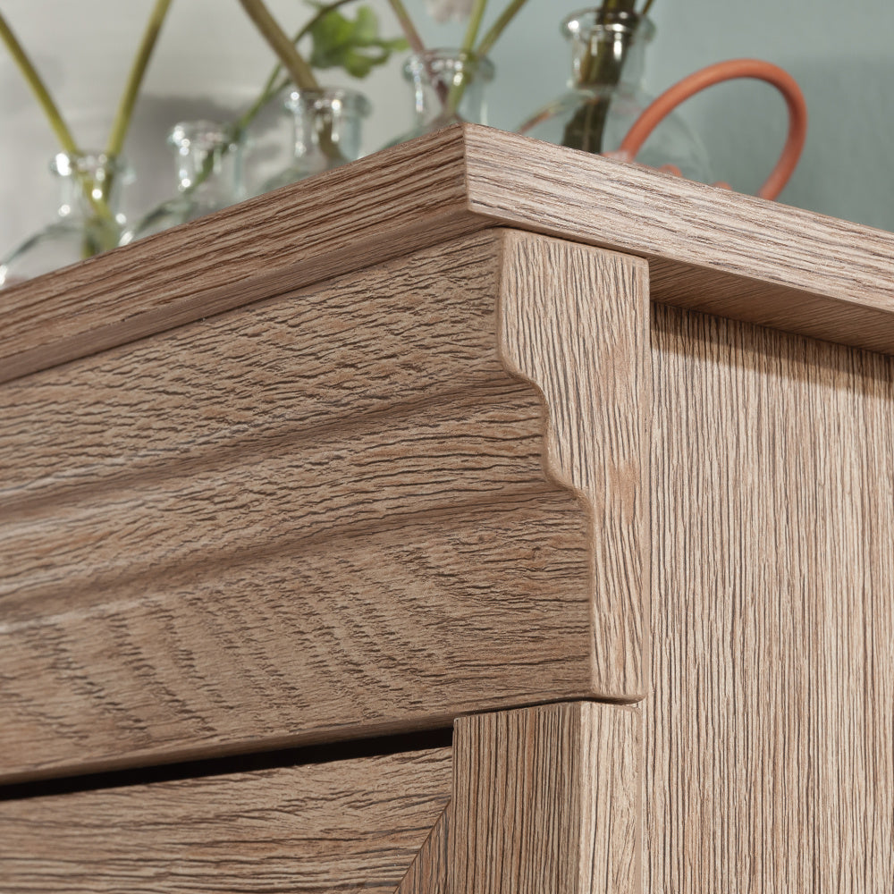 Sauder Rollingwood Engineered Wood Library Hutch in Brushed Oak Finish