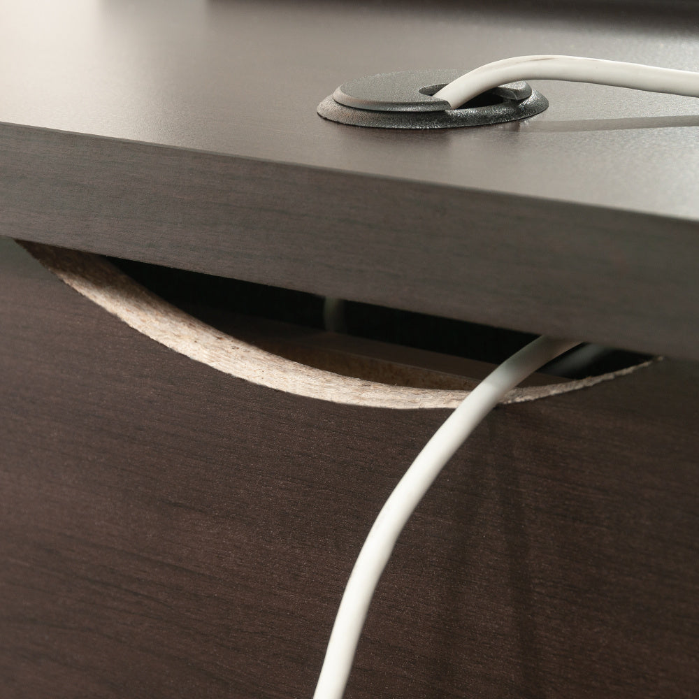Sauder Summit Station Single Pedestal Desk, Cinnamon Cherry Finish