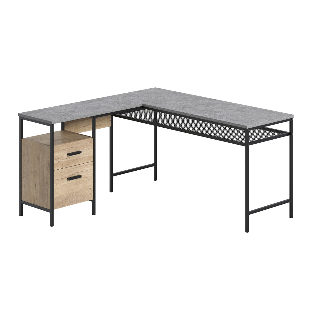 Sauder Market Commons L Desk, Prime Oak Finish