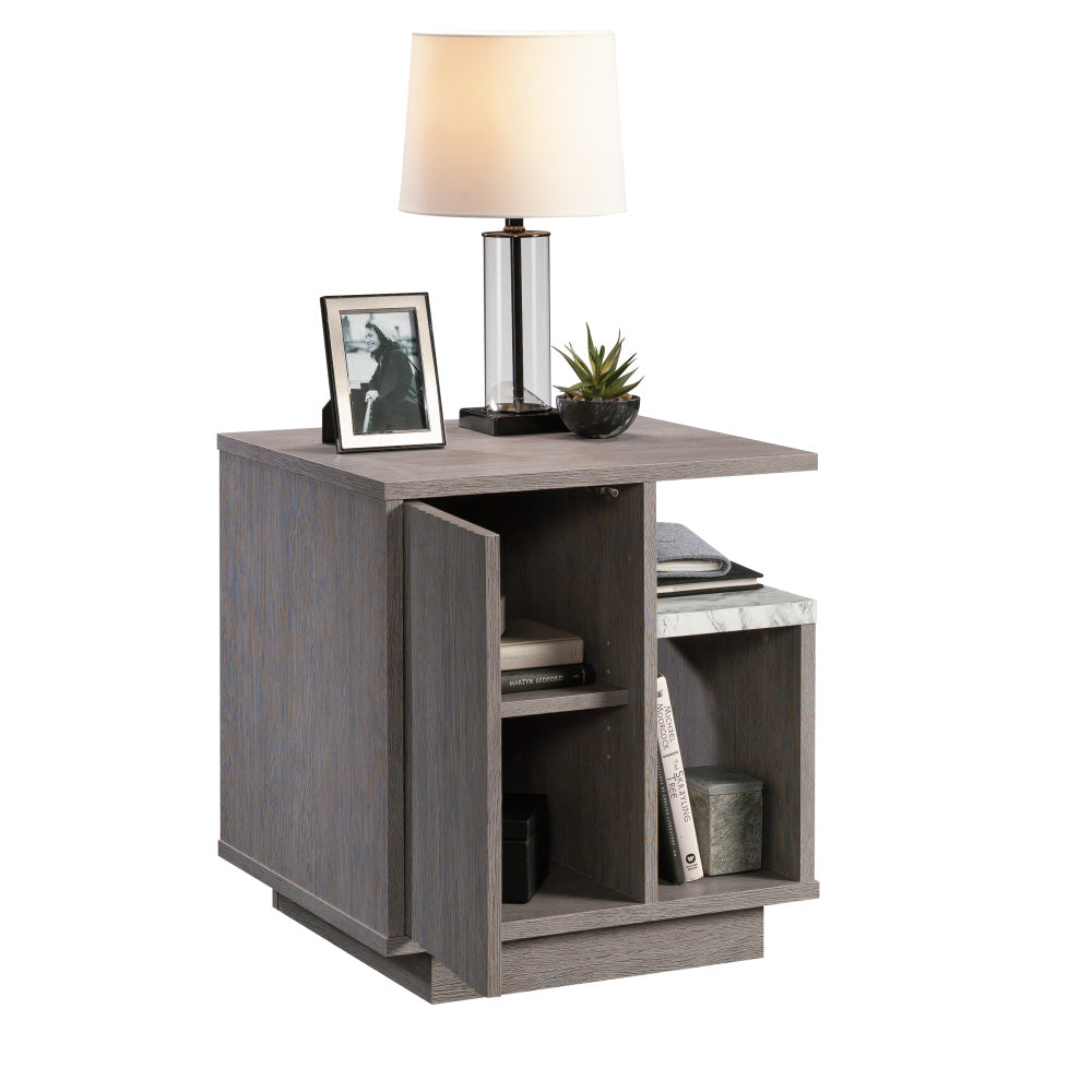 Sauder East Rock Nightstand, L: 21.18" x W: 19.45" x H: 22.36", Ashen Oak Finish