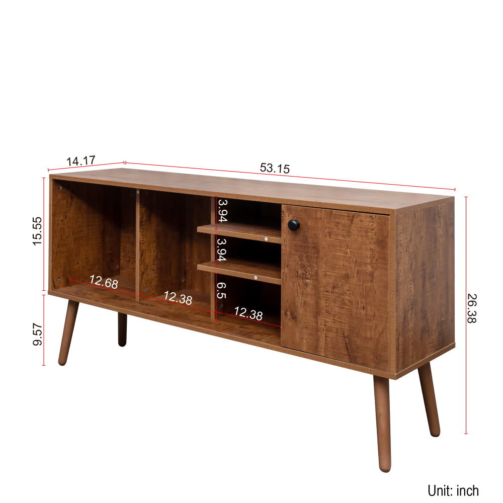 TV Stand Use in Living Room Furniture with 1 storage and 3 shelves Cabinet