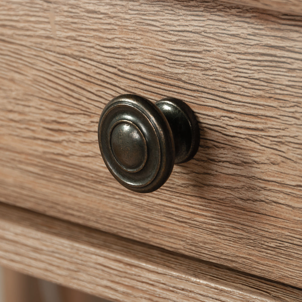 Rollingwood Writing Desk with Drawers Brushed Oak