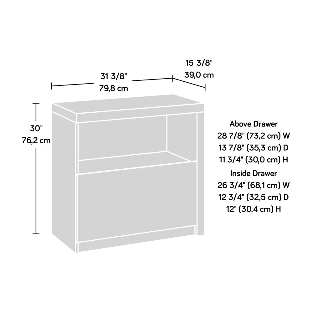 Sauder Hudson Court Lateral File Cabinet with Shelf, Pearl Oak Finish