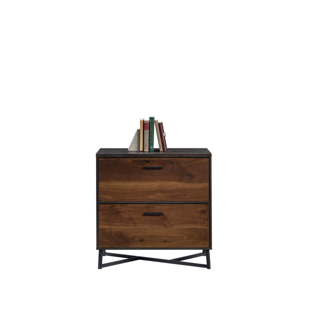 Sauder Canton Lane Engineered Wood/Metal Lateral File in Brew Oak