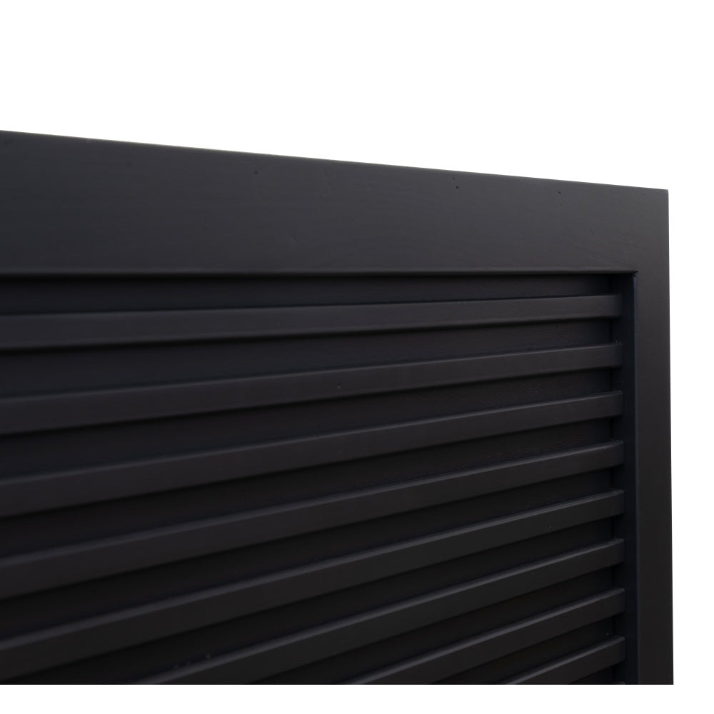 Riviera 64 inch Fireplace Mantel, Minimal Assembly, Solid Wood, Black Finish