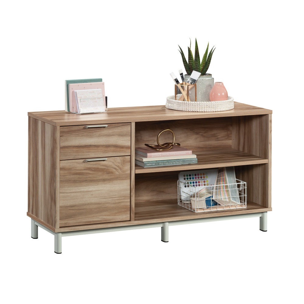 Sauder Bergen Circle Engineered Wood File Credenza in Kiln Acacia/Brown