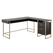 Sauder Walter Heights Engineered Wood L-Desk in Blade Walnut