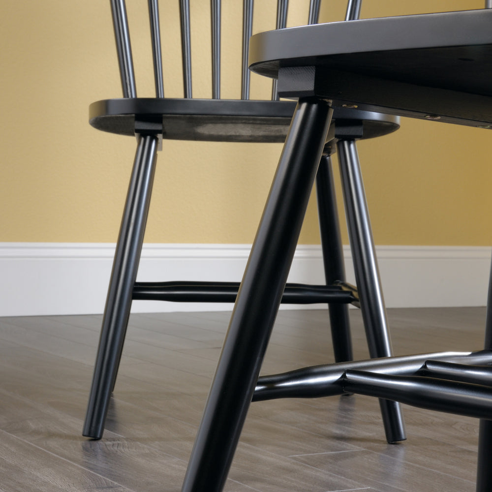 Sauder New Grange Spindle Back Chairs, Black finish, L: 20.47" x W: 21.26" x H: 36.22"
